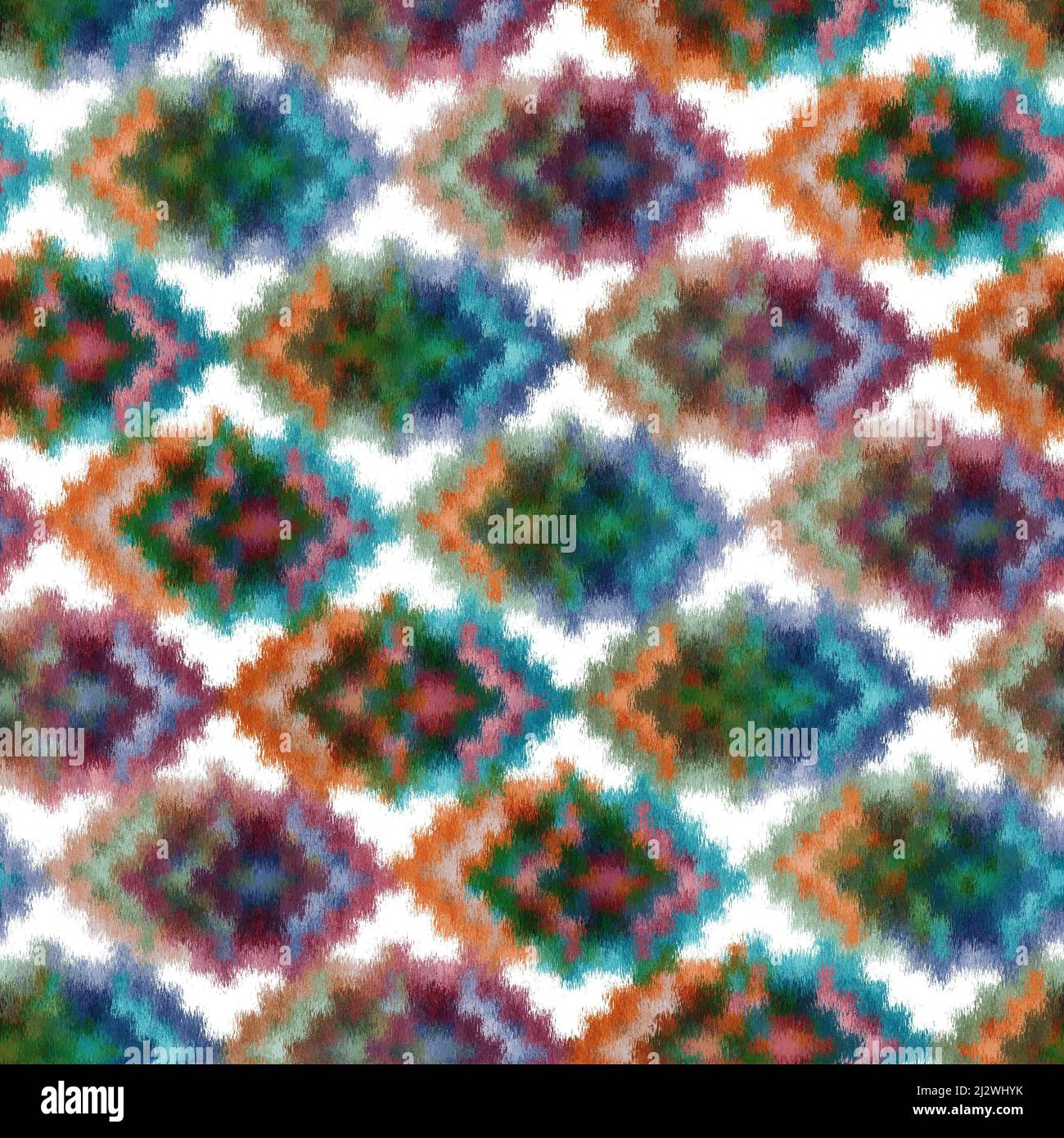 Seamless Multicolour textured African Rug Pattern white Background ...