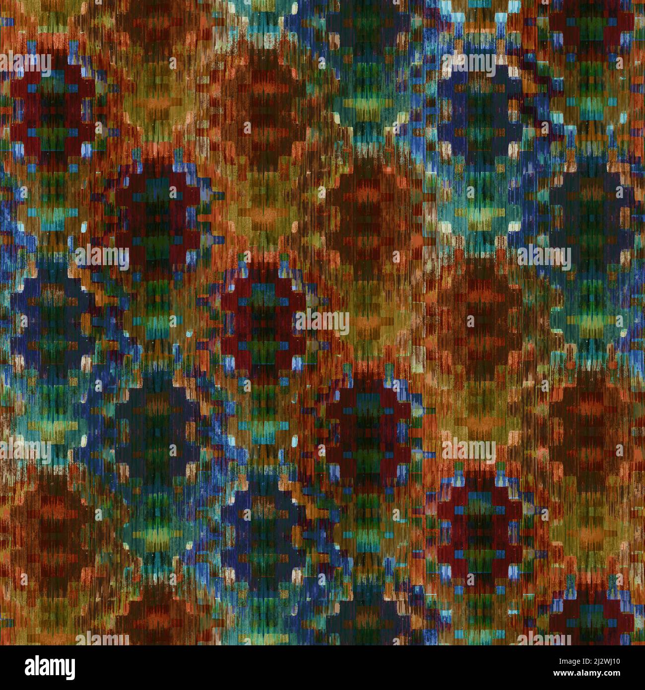 Seamless Multicolour textured African Rug Pattern white Background ...