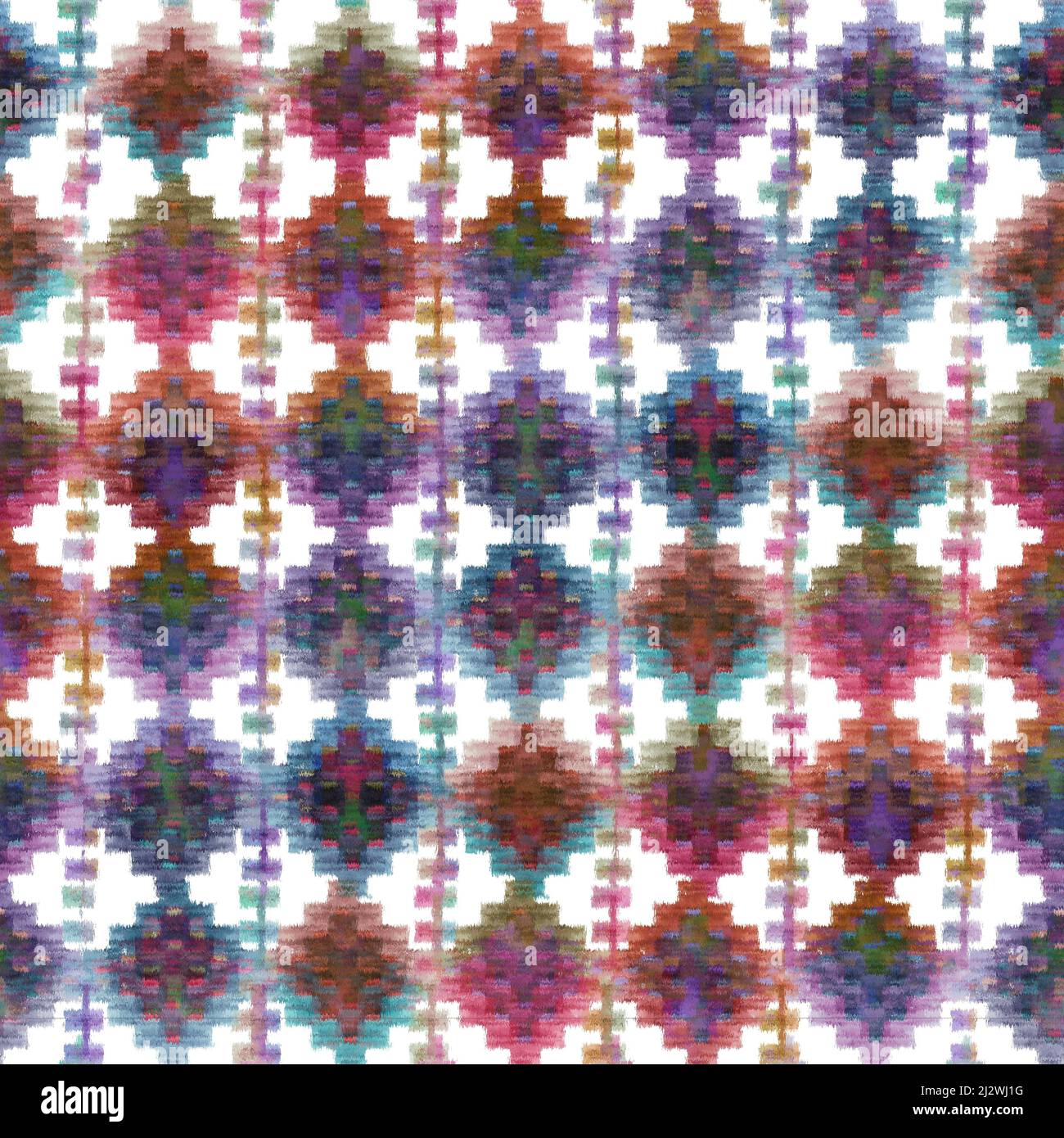 Seamless Multicolour textured African Rug Pattern white Background ...