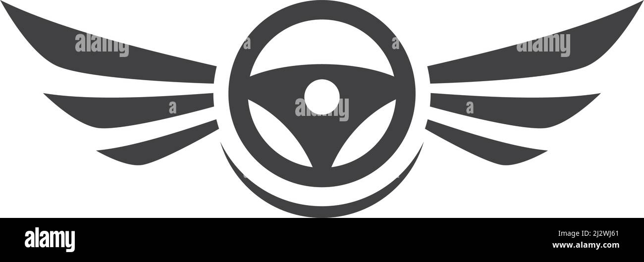 Steering wheel logo vector flat design Stock Vector Image & Art Alamy