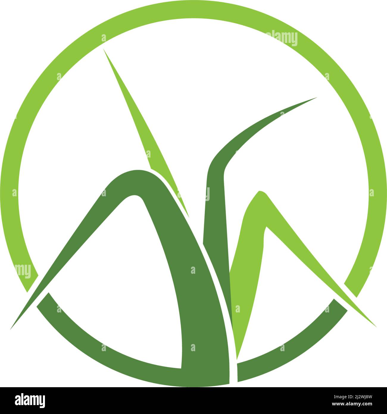 Natural Grass ilustration logo vector design Stock Vector