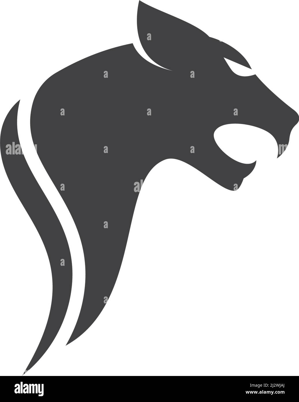 Puma,panther,tiger or leopard Logo design vector illustration template Stock Vector