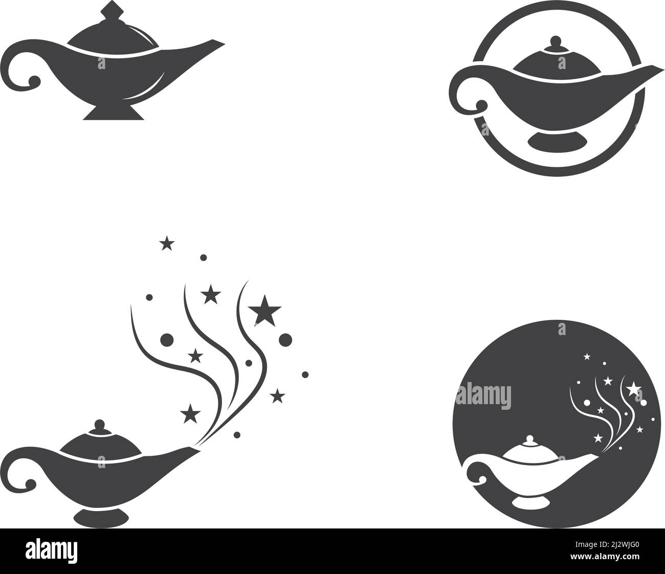 Magic lamp logo set vector illustration design Stock Vector