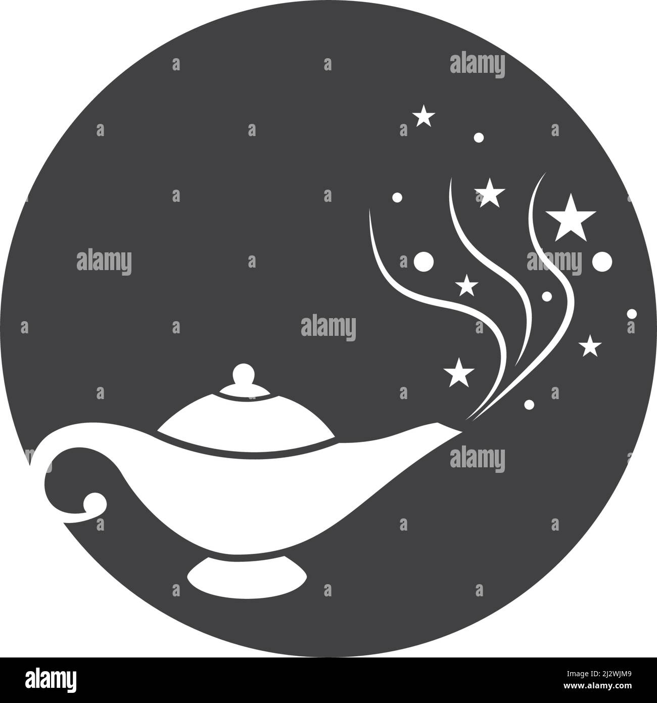 Magic lamp logo vector illustration design Stock Vector