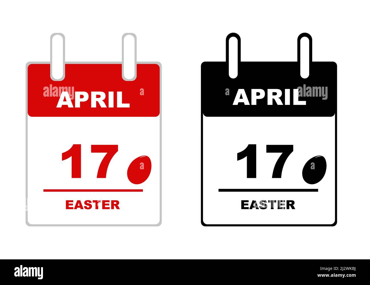 Illustration of Easter calendar 2022 isolated on white Stock Photo - Alamy
