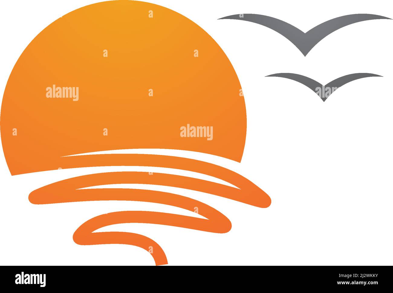 sun illustration logo vector template Stock Vector