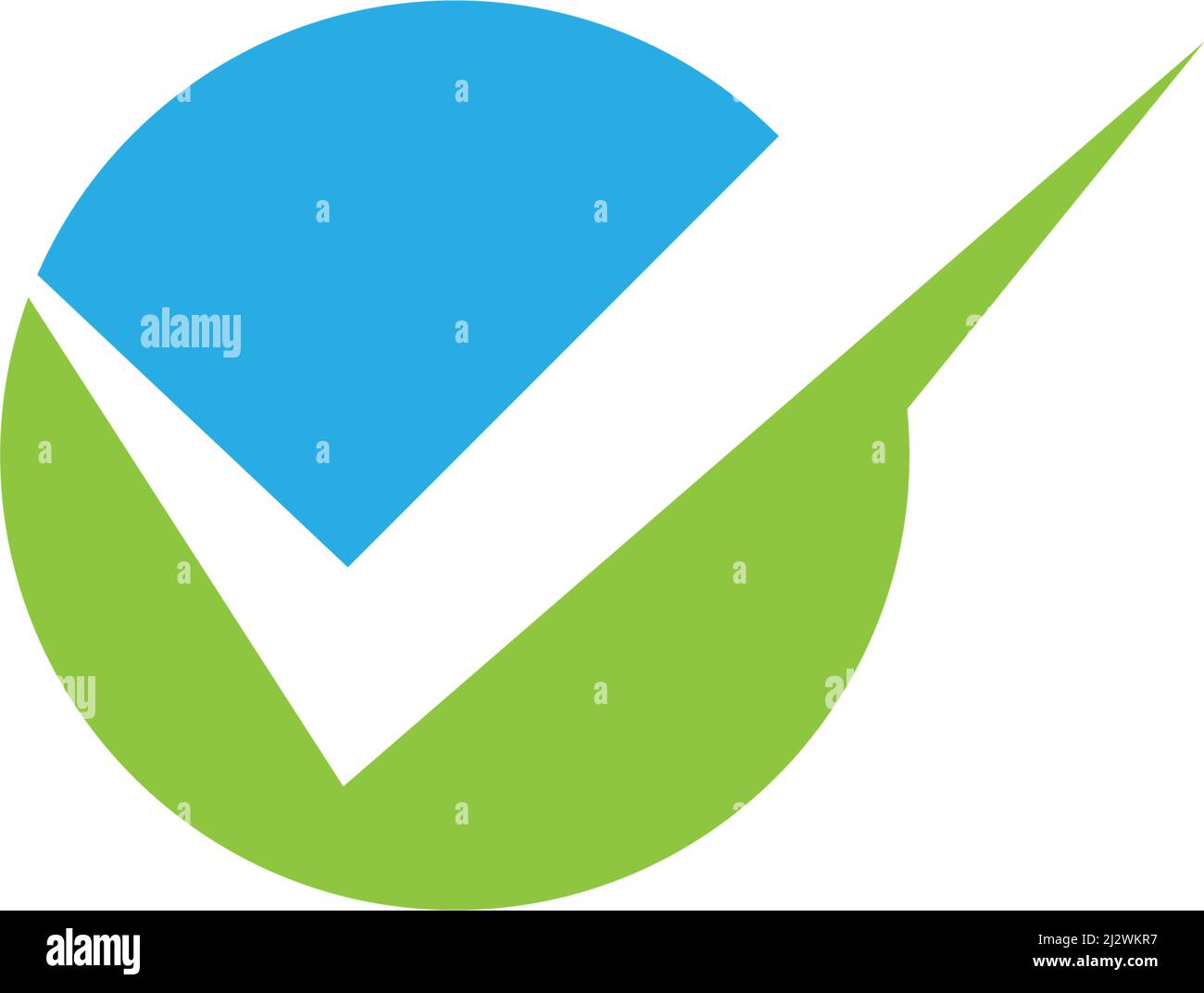 Check mark or V Letter Logo Template Stock Vector