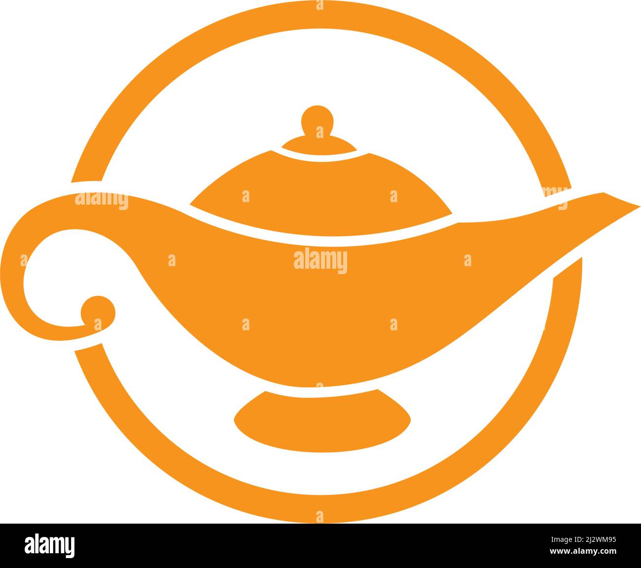 Magic lamp logo vector illustration design Stock Vector