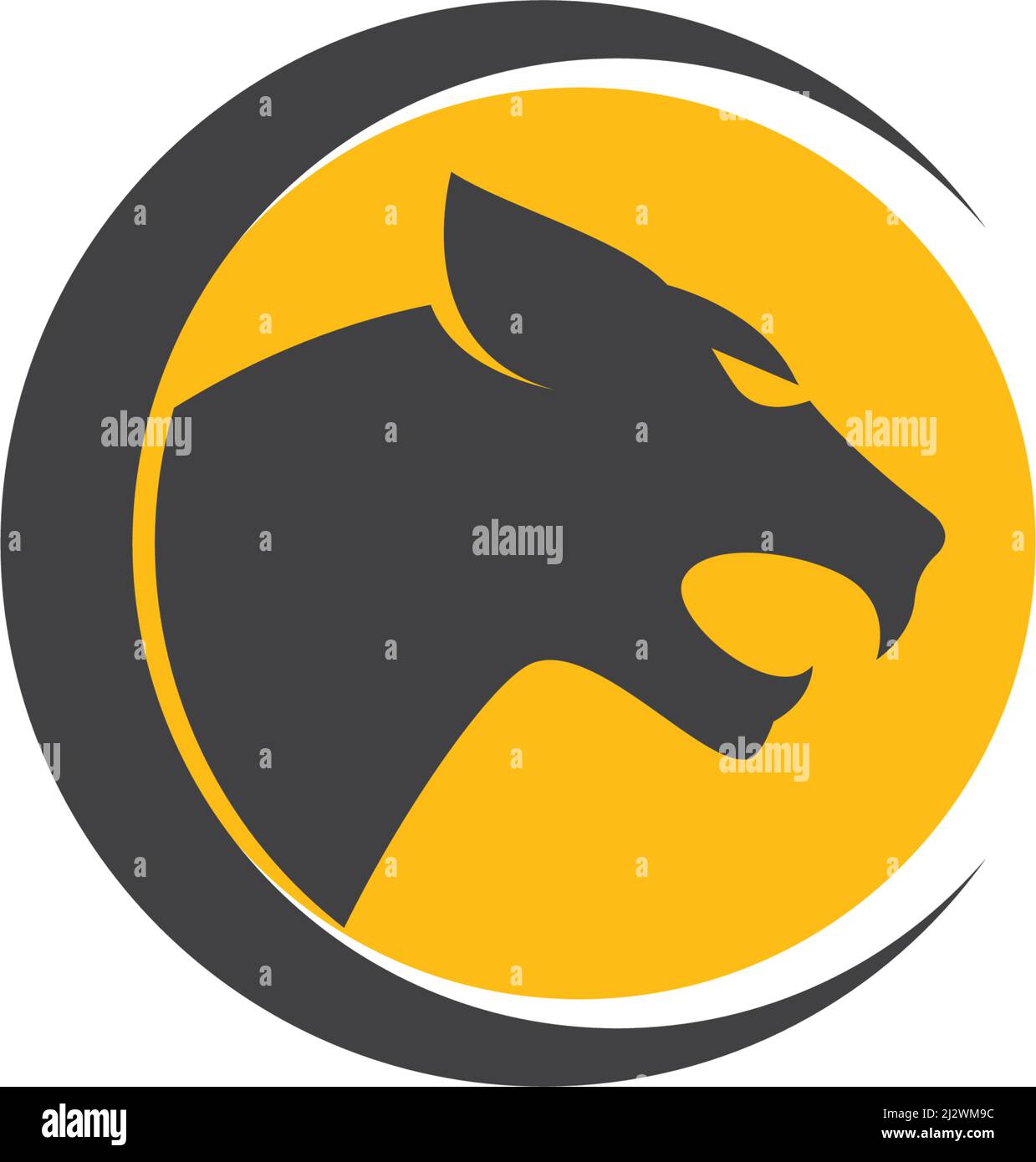 Puma,panther,tiger or leopard Logo design vector illustration template Stock Vector