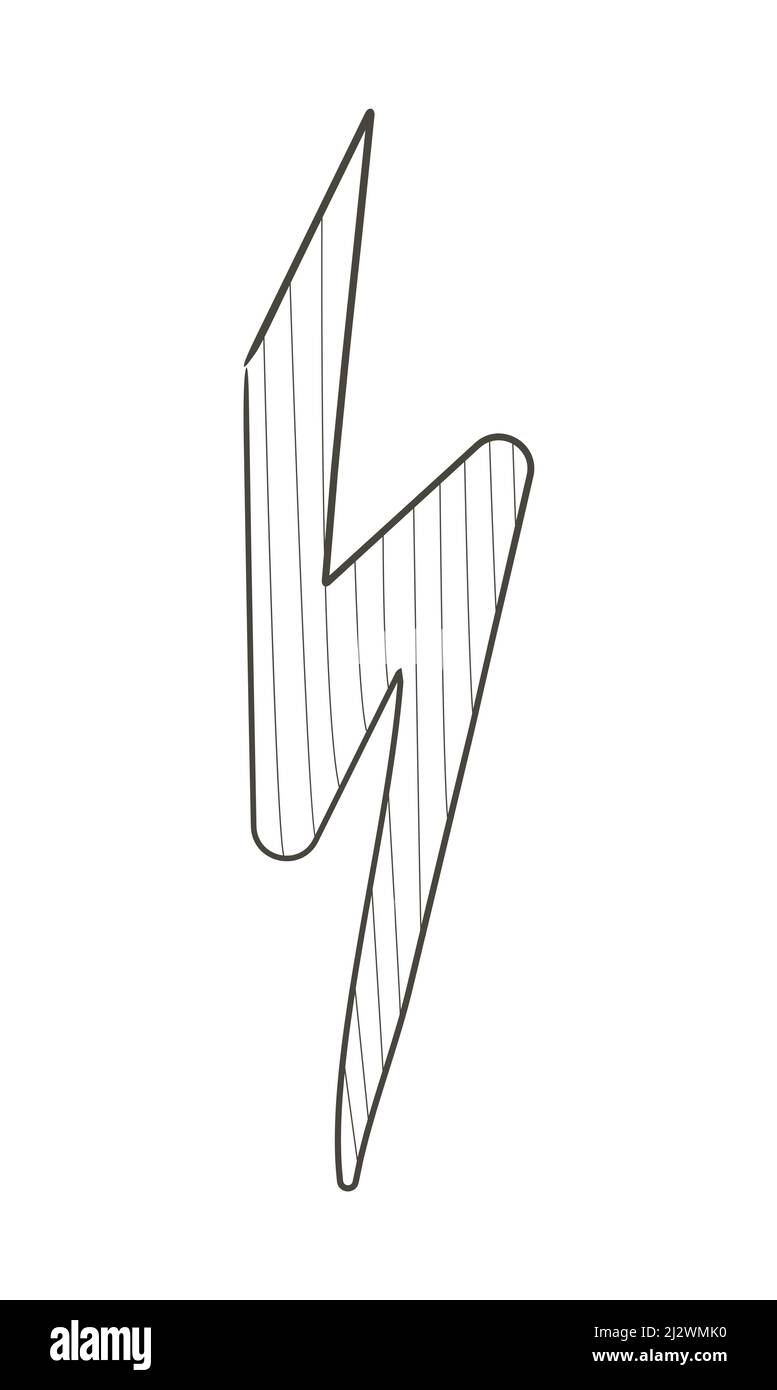 Lightning hand drawn icon vector for social net. Flash energy, caution ...