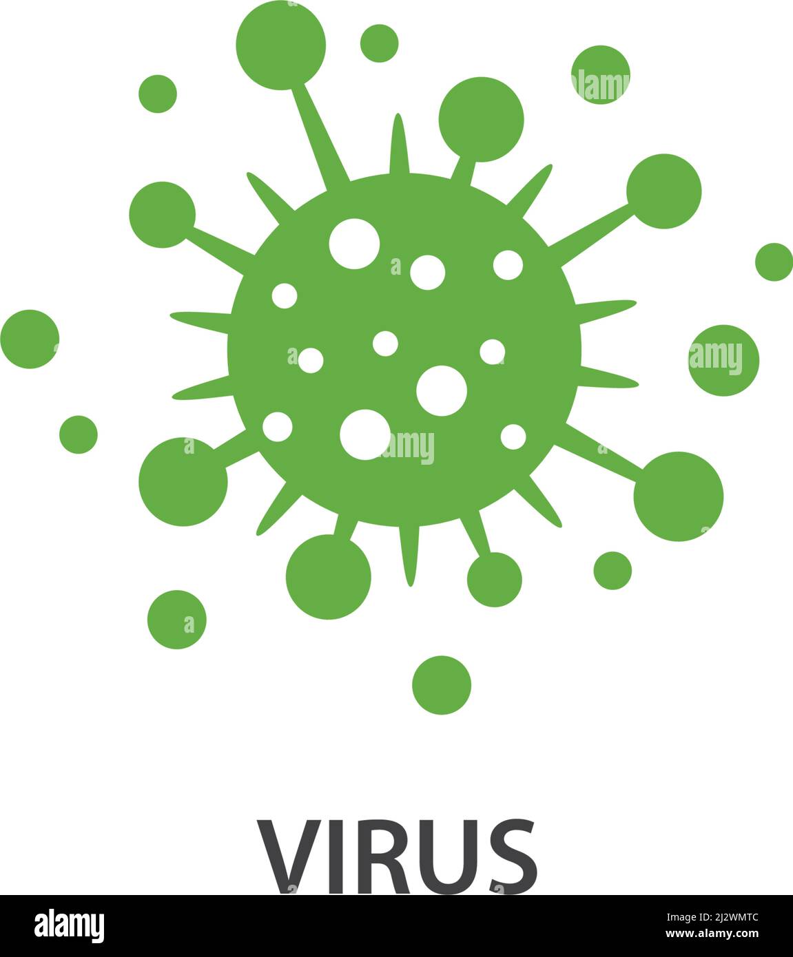 Bacterial virus icon vector flat design Stock Vector