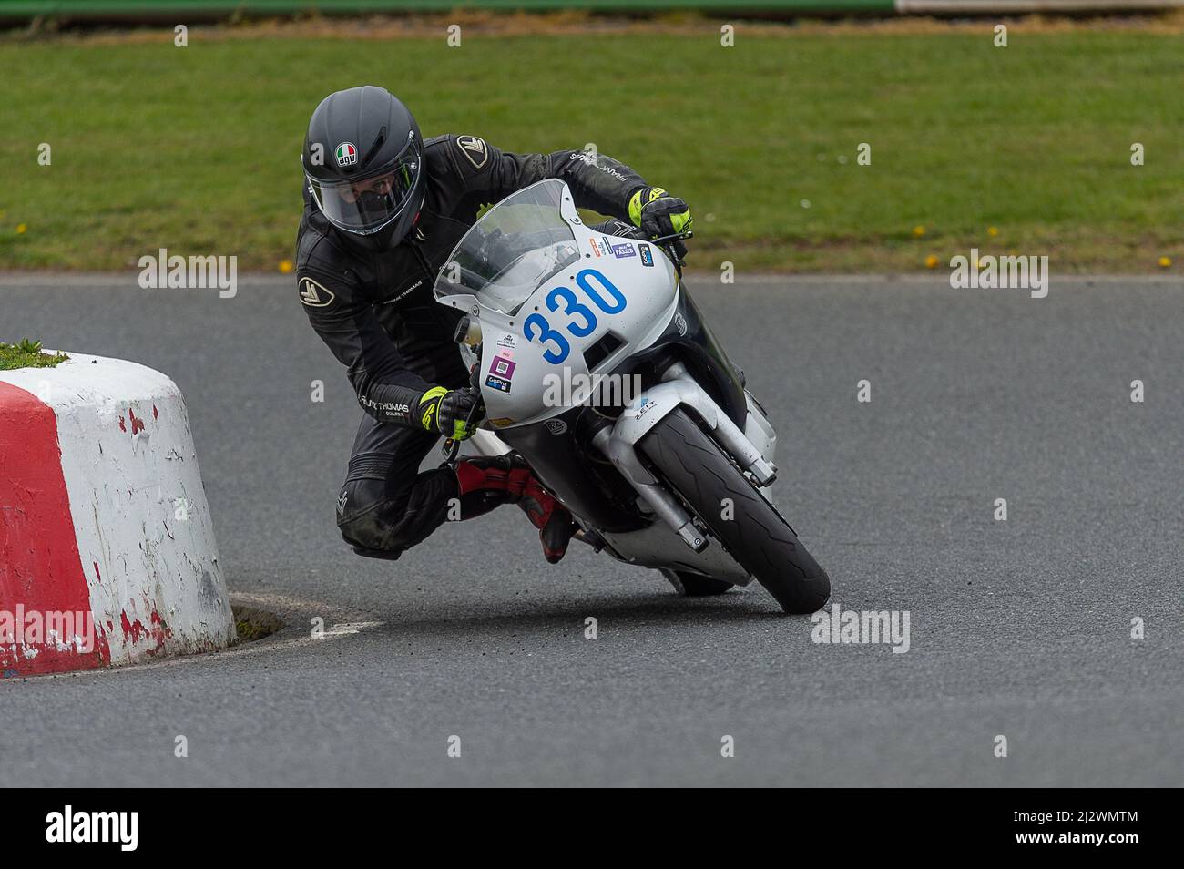 Motorcycle Racing at Mallory Park Stock Photo