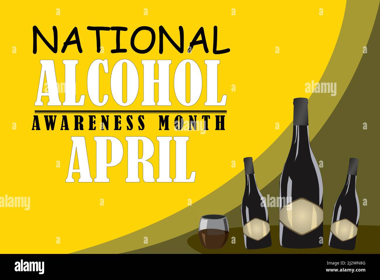 Banner Or Poster Vector Design For National Alcohol Awareness Month April Stock Vector