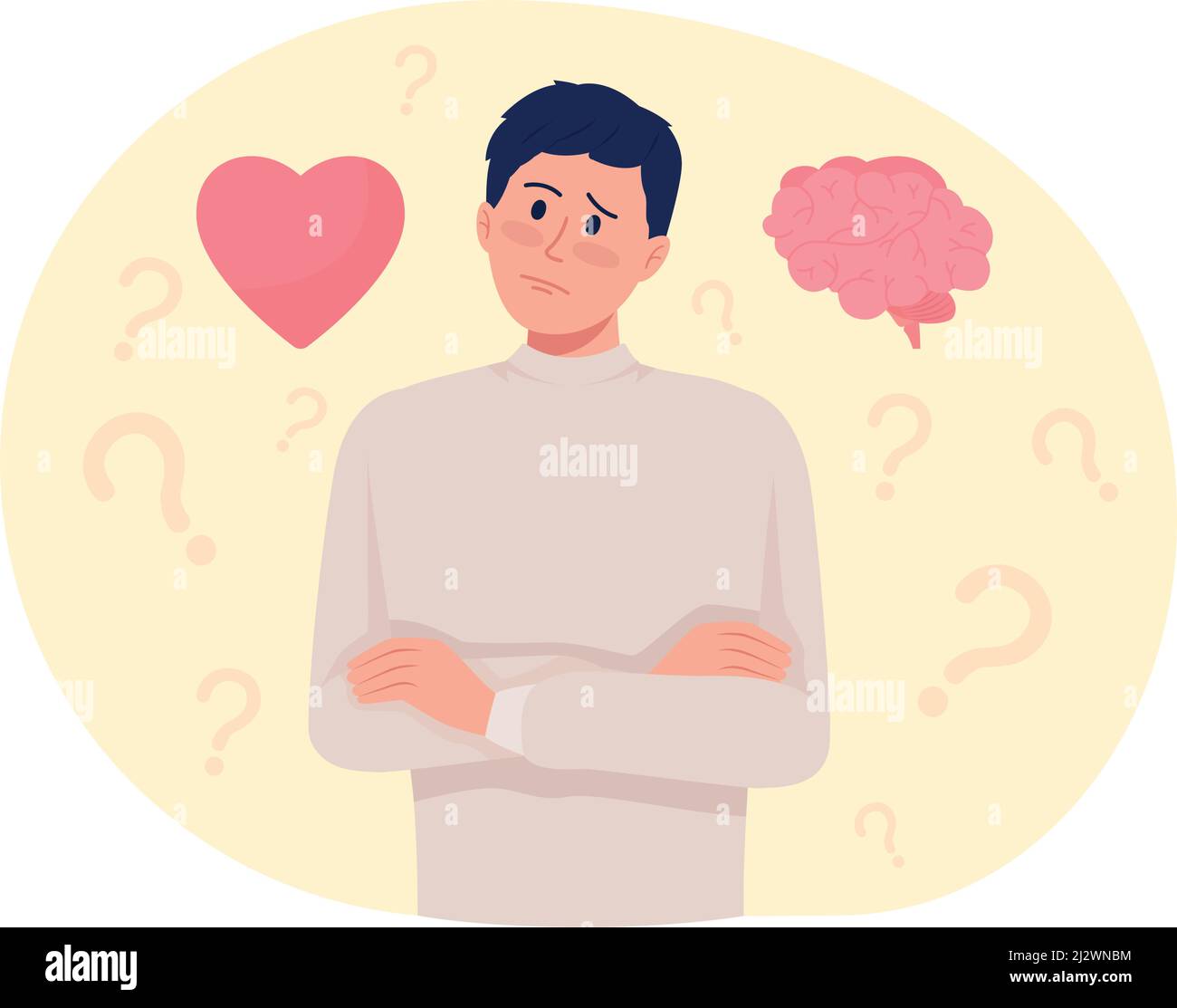 Difficult choice 2D vector isolated illustration Stock Vector Image ...