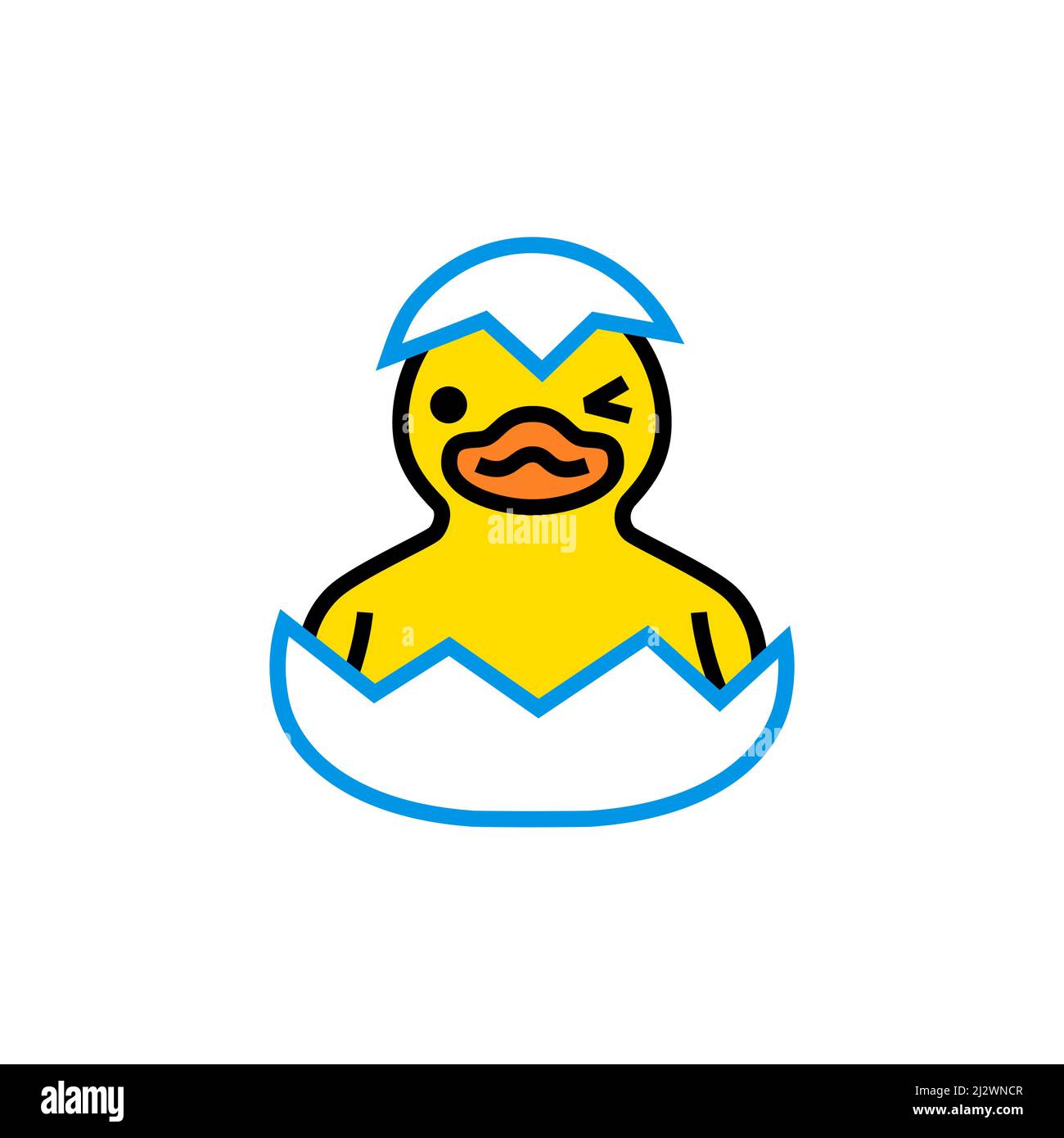 Yellow duck chick hatches from an egg Stock Vector Image & Art Alamy