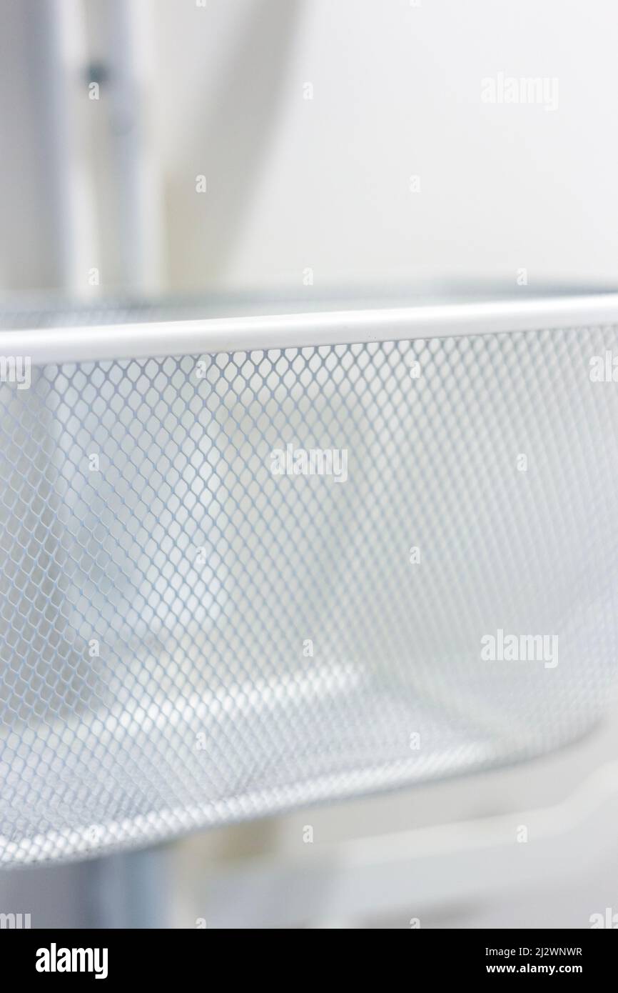 White Mesh Metal Shelves for Closet Storage Stock Photo Alamy