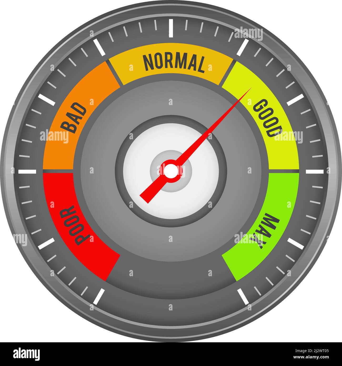 Perfomance indicator. Control panel element. Rating meter Stock Vector