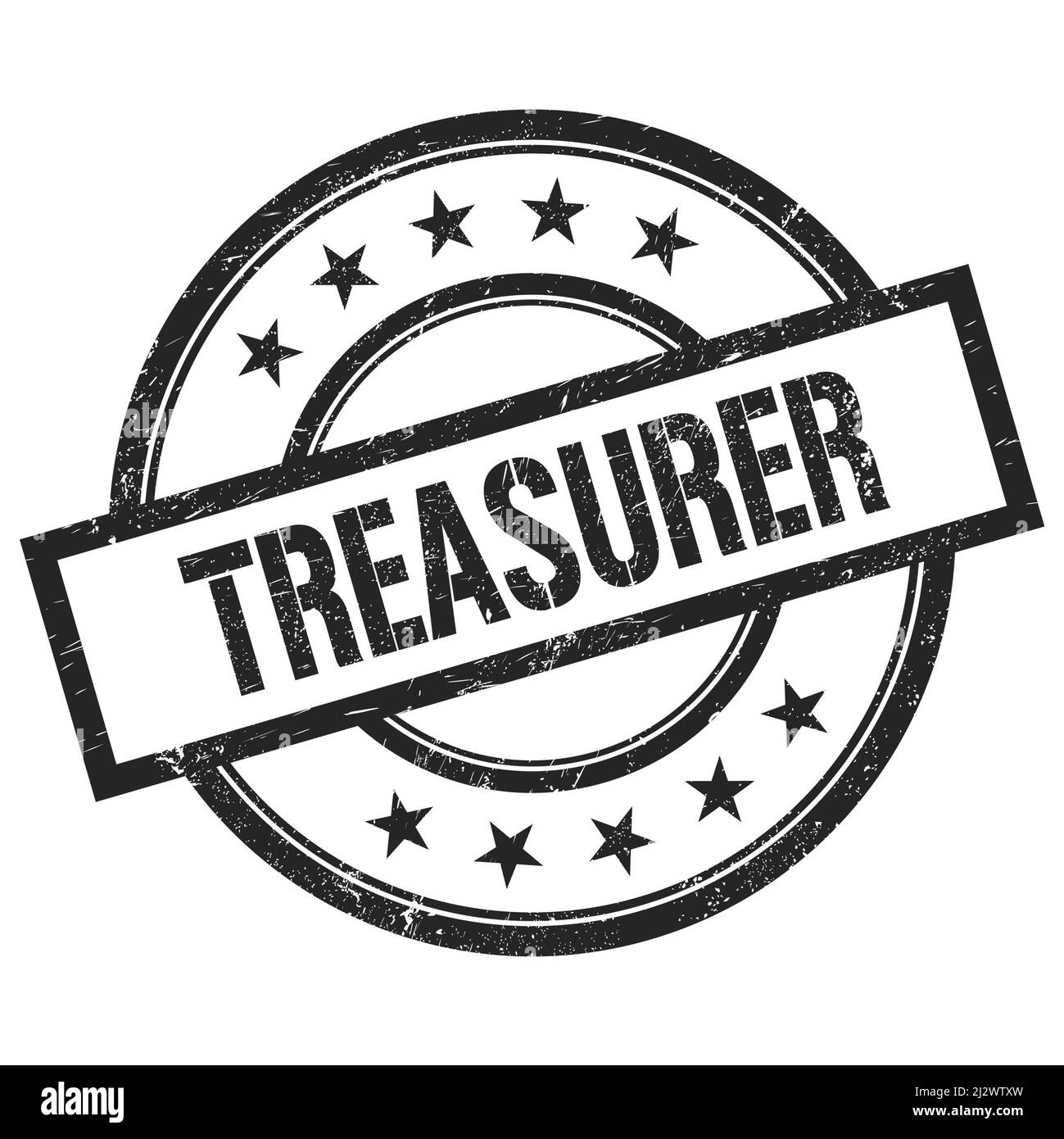 TREASURER text written on black round vintage rubber stamp Stock Photo