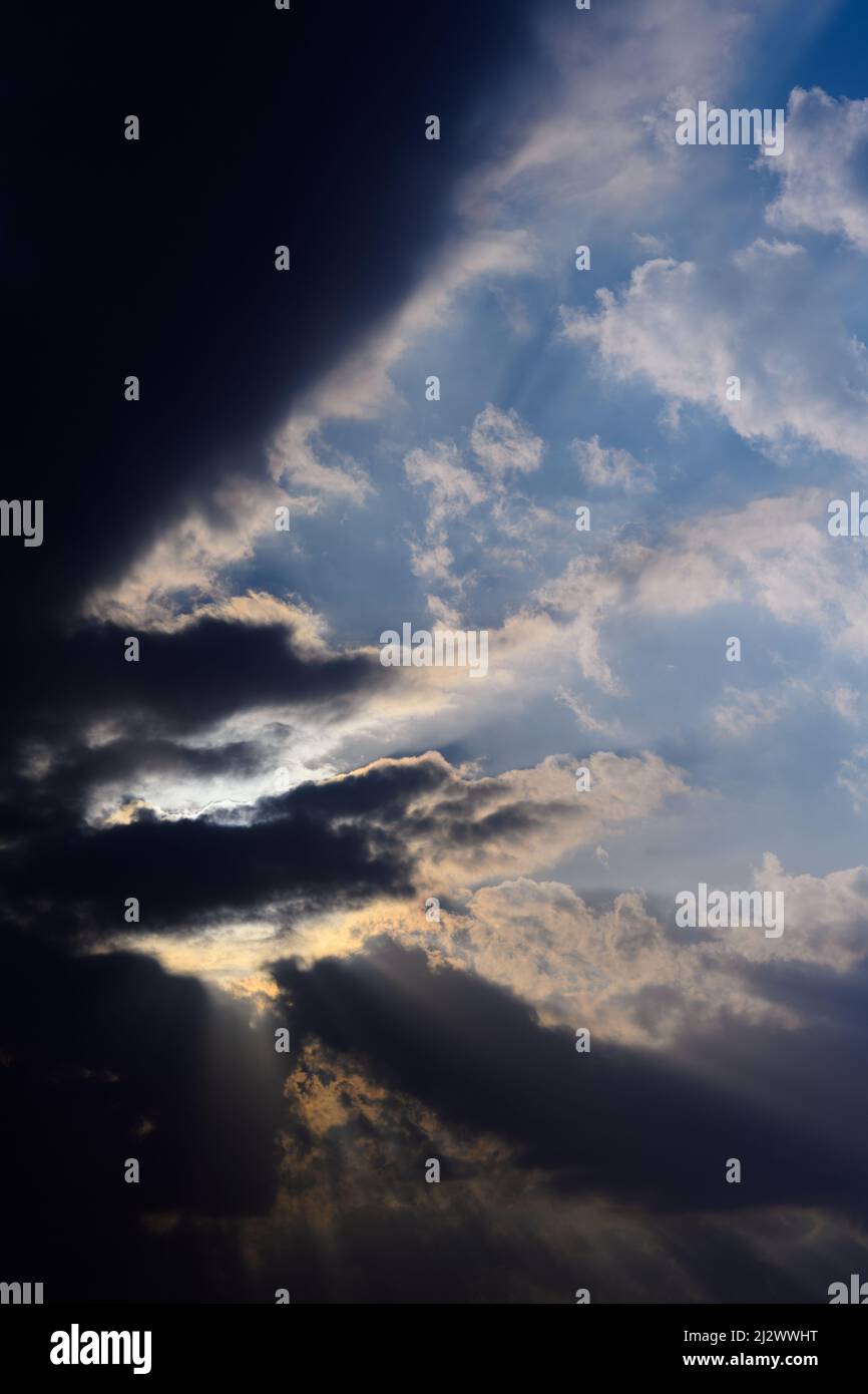 Dramatic sky with orange clouds. Nature background Stock Photo - Alamy
