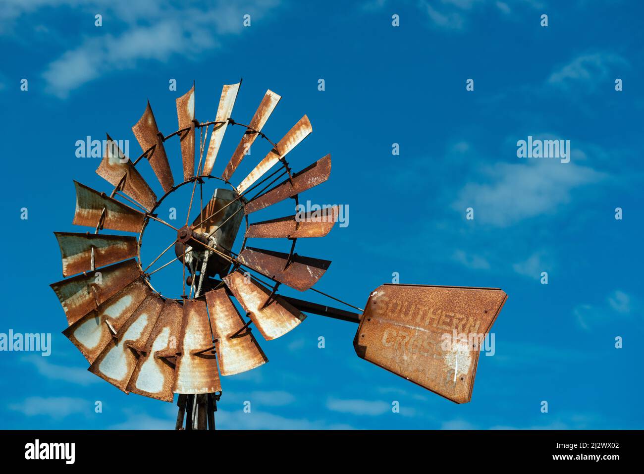 Typical pinwheel with Southern Cross inscription, Tasmania, Australia ...