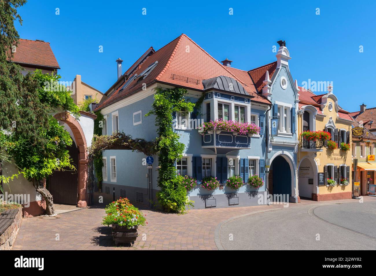 Wine shop in Maikammer, Palatinate Wine Route, Rhineland-Palatinate, Germany Stock Photo