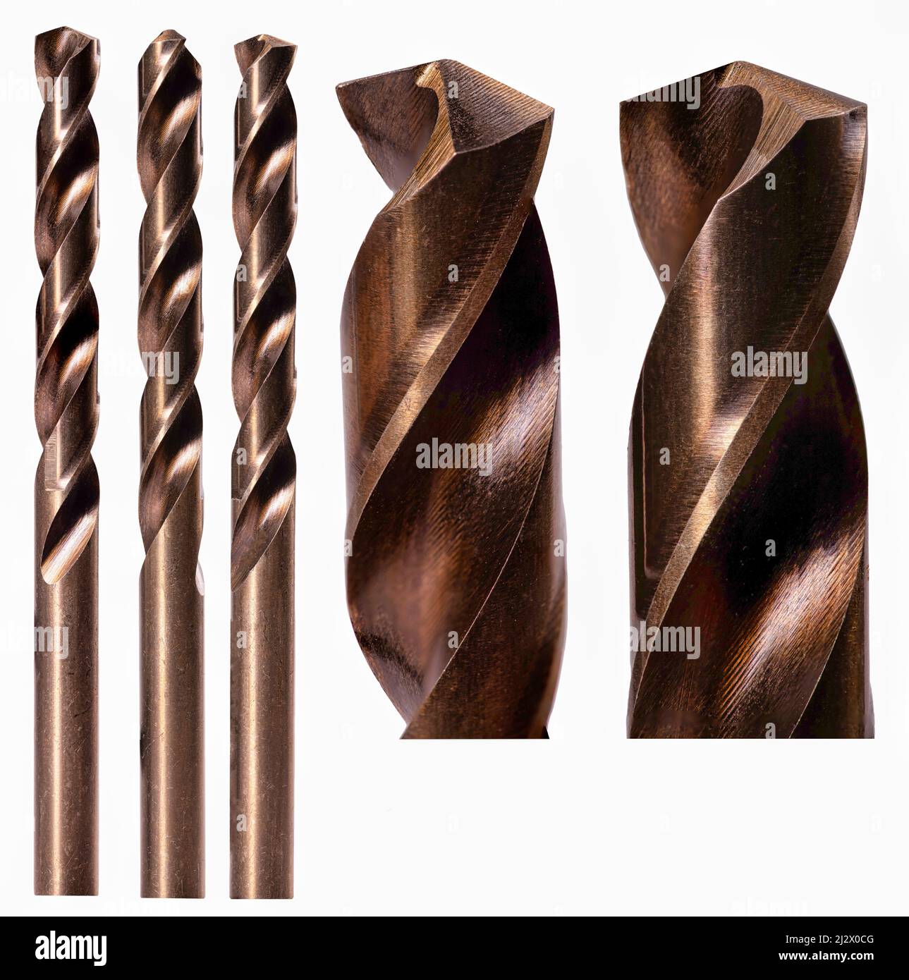 HSS drill bit for making holes in metal. Isolated background Stock