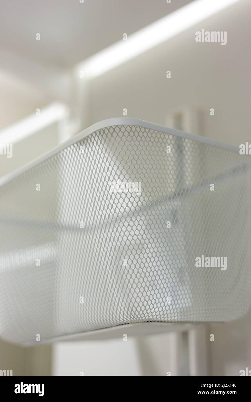 White Mesh Metal Shelves for Closet Storage Stock Photo Alamy
