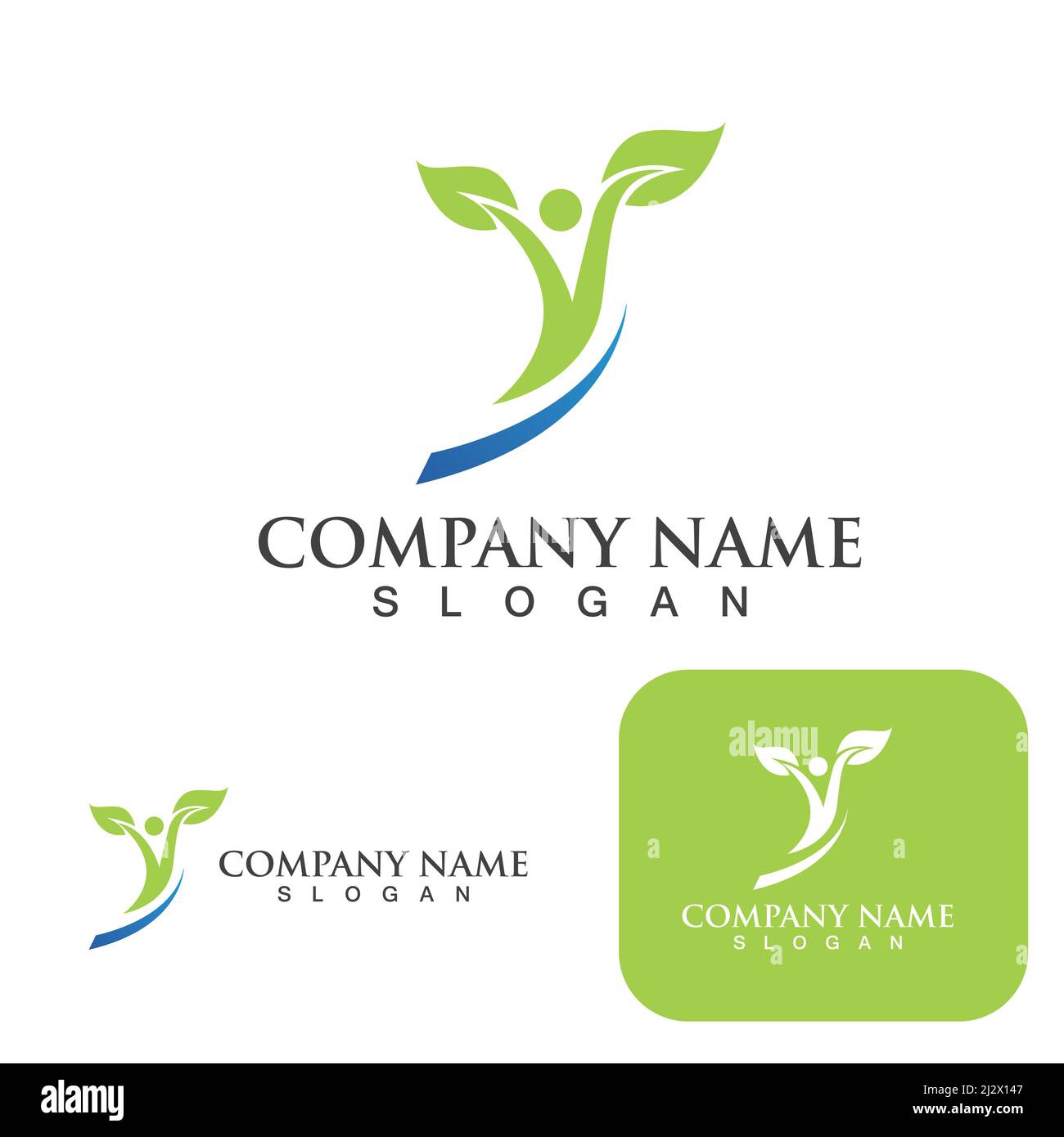 Leaf green logo nature vector Stock Vector Image & Art - Alamy