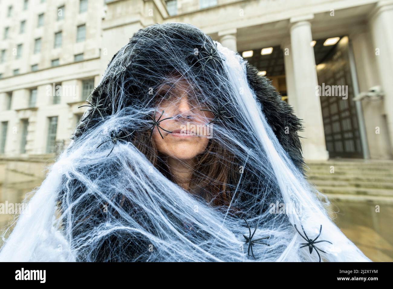 London, UK. 4 April 2022. A member of PETA (People for the Ethical