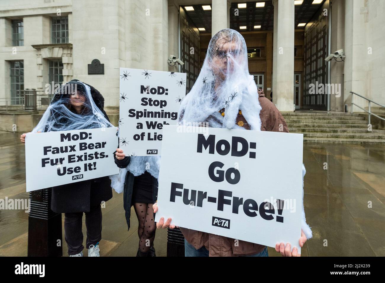 London, UK. 4 April 2022. Members of PETA (People for the Ethical