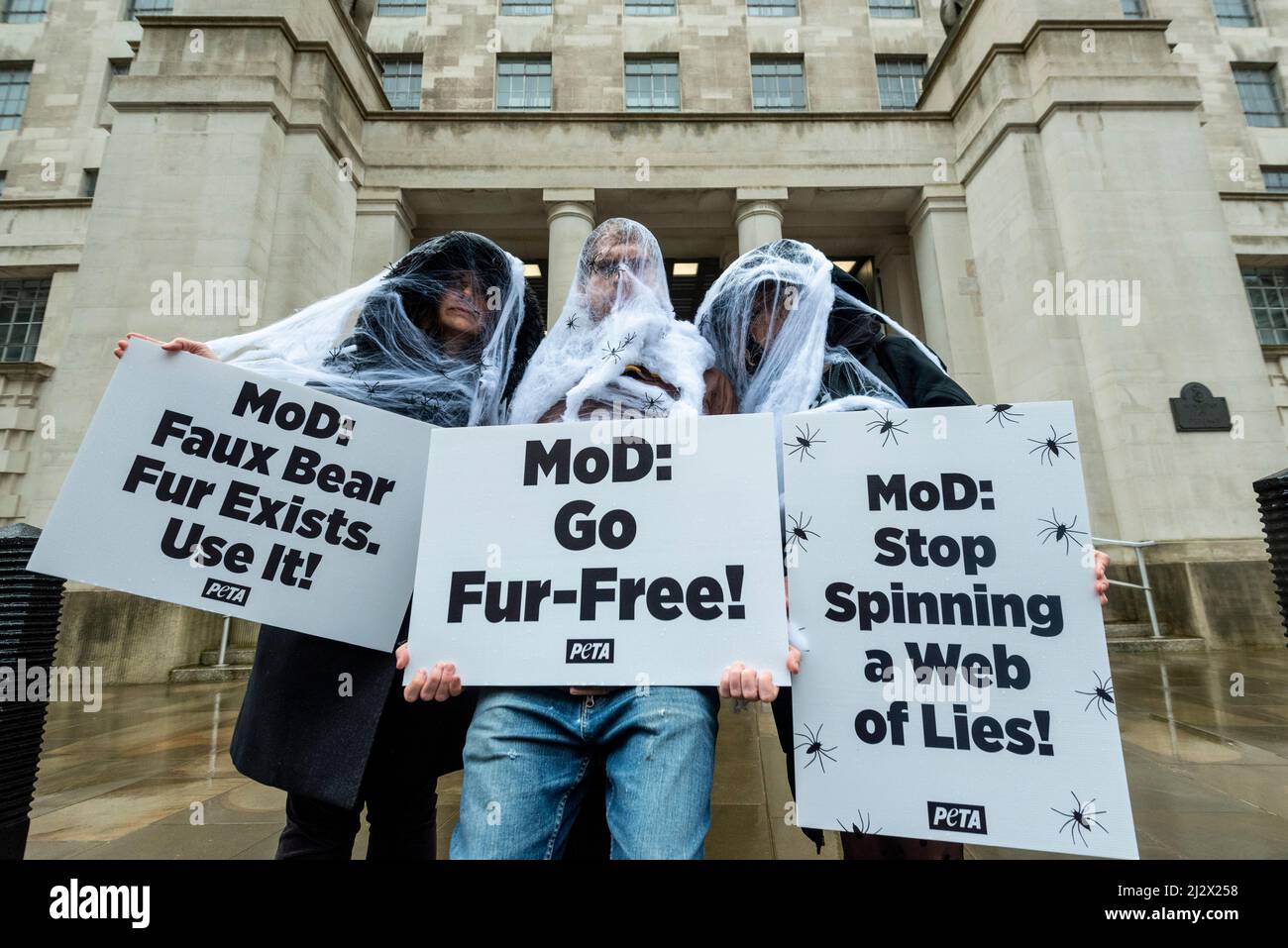London, UK. 4 April 2022. Members of PETA (People for the Ethical