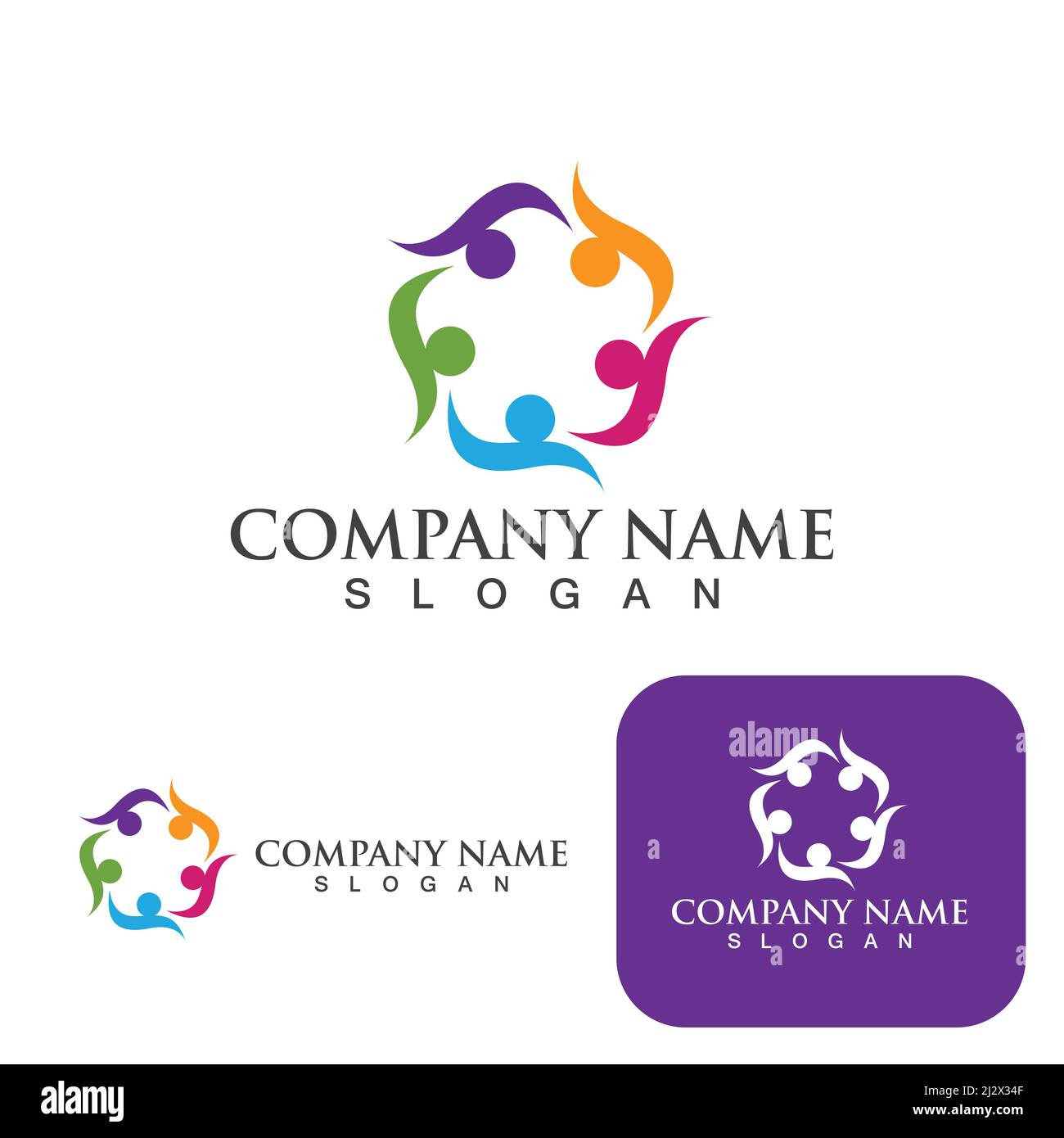Community group logo, network and social icon vector Stock Vector Image ...
