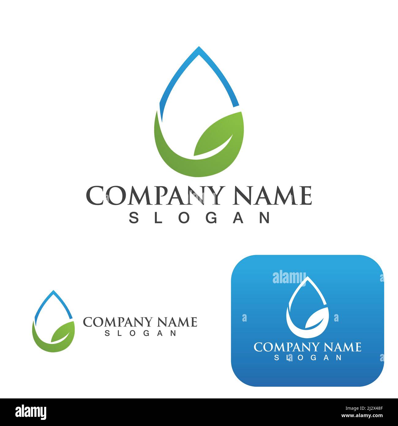 Water leaf drop Logo Template vector illustration design Stock Vector ...