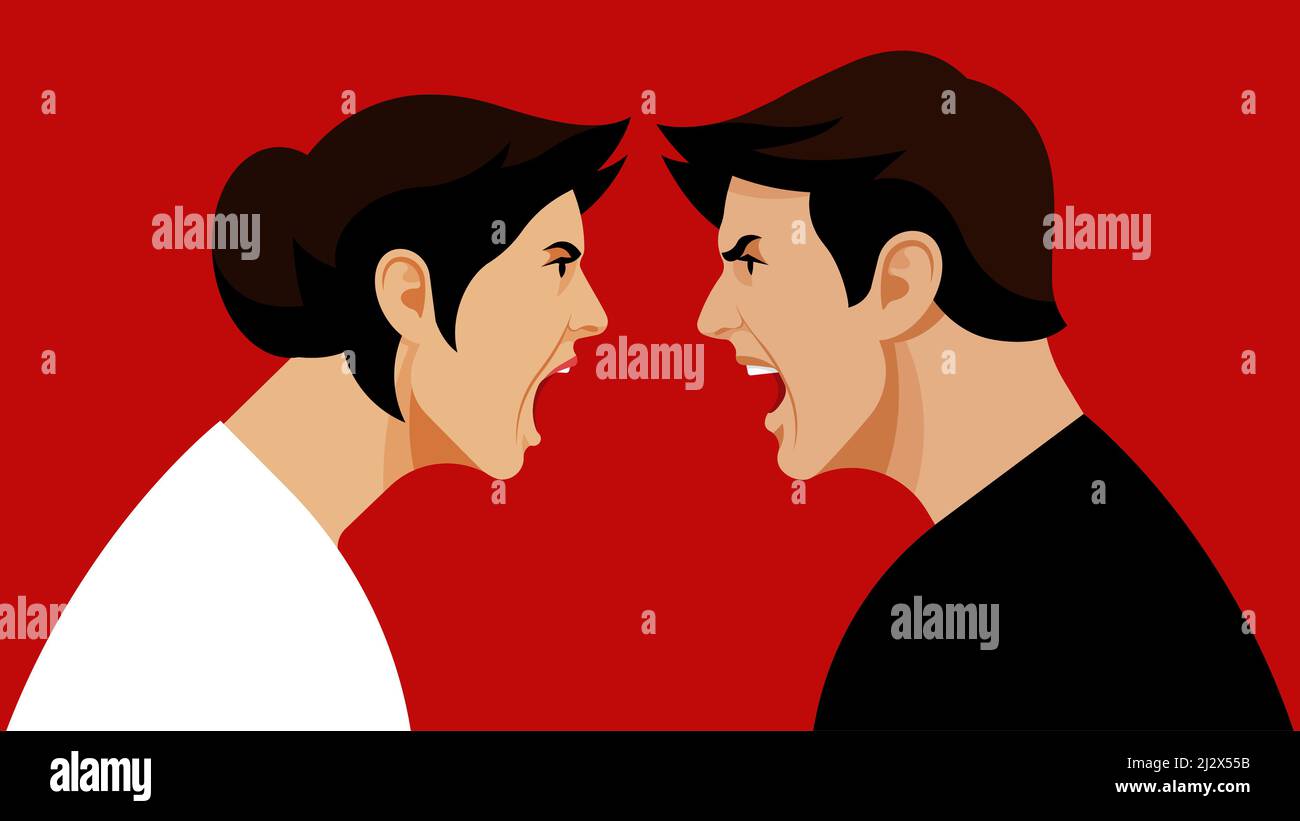 Couple mad at each other Stock Vector Images Alamy