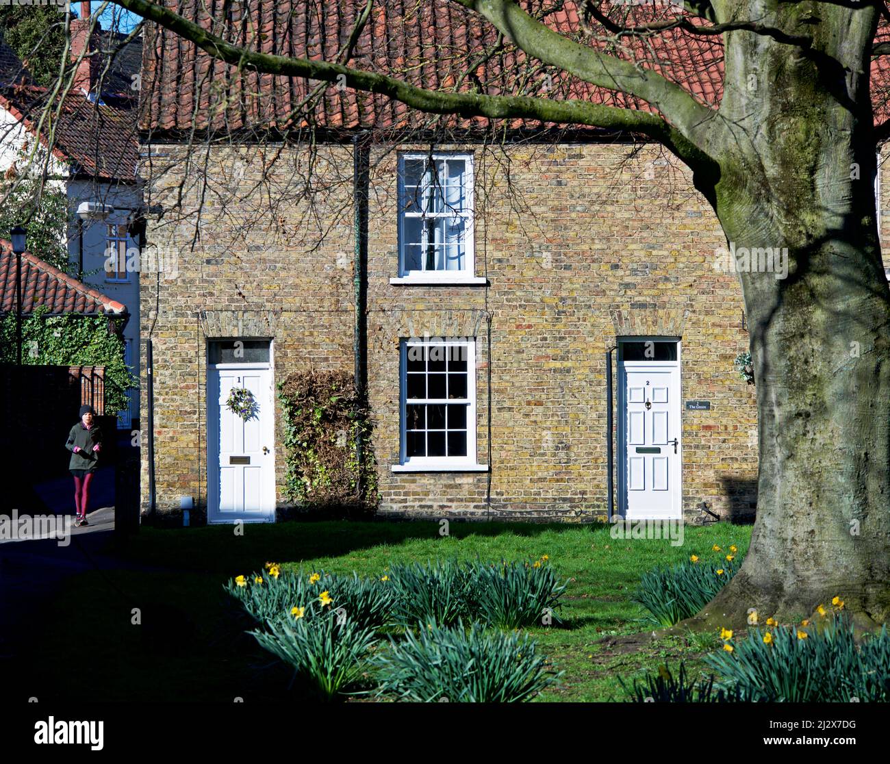 Terrace of houses in St Helen's Square, Market Weighton, East Yorkshire, England UK Stock Photo