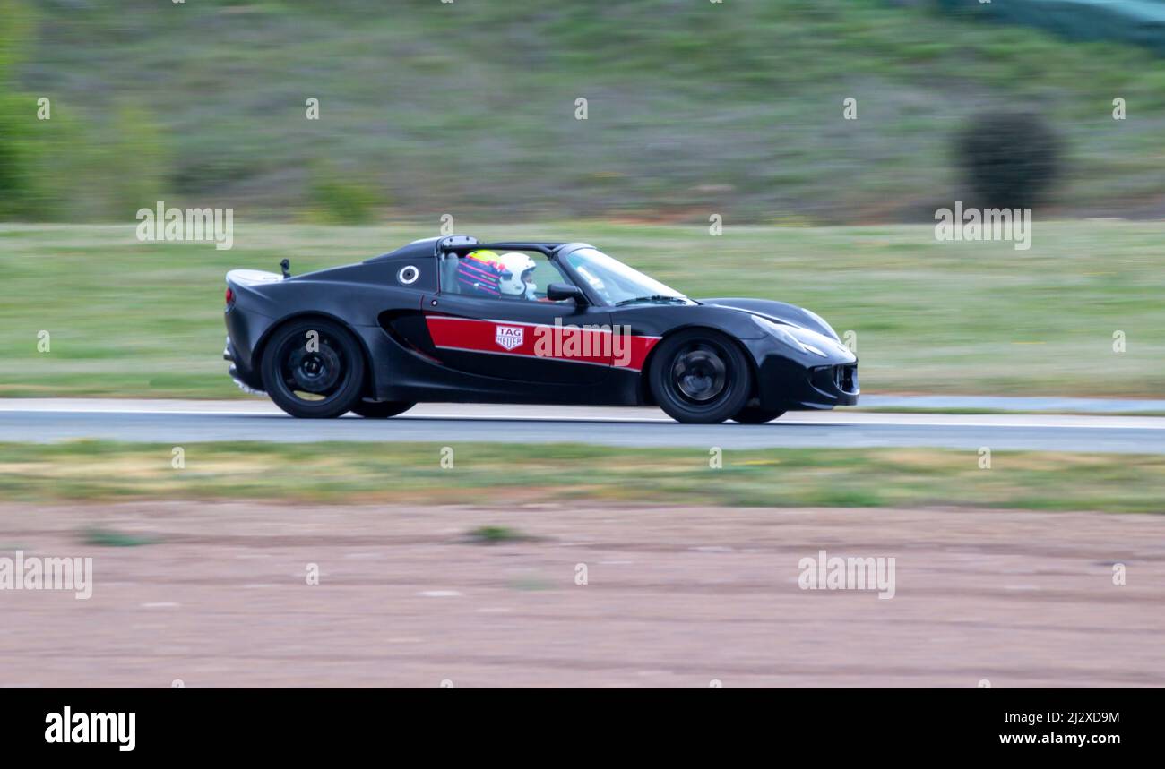 Lotus Exige 260 Cup racing on the Ascari track in Ronda Spain - Circuito Ascari Resort Stock Photo