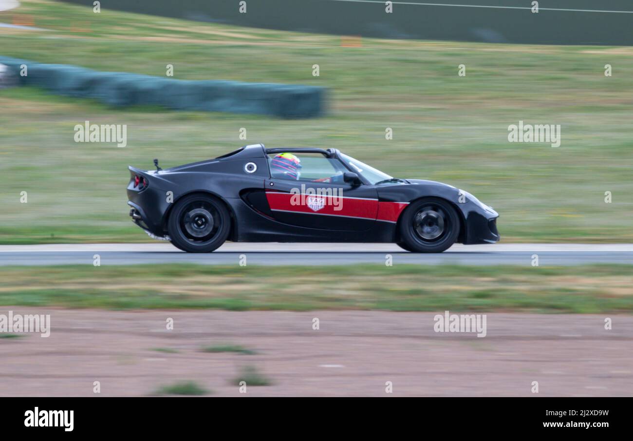 Lotus Exige 260 Cup racing on the Ascari track in Ronda Spain - Circuito Ascari Resort Stock Photo