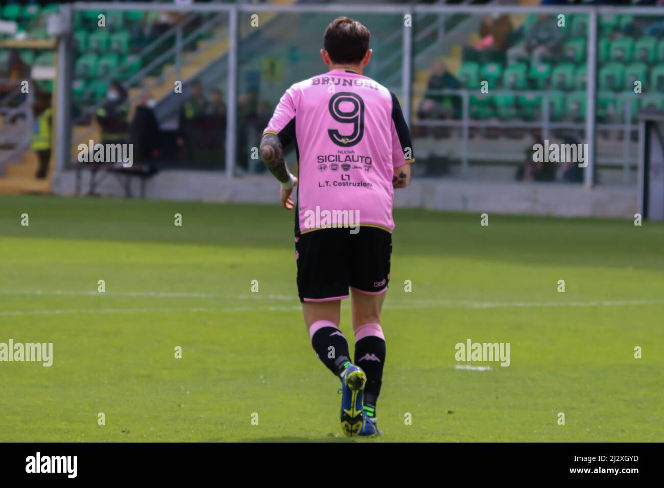 Matteo Brunori of Palermo Calcio adjusts captain armband during half-time  of the pre-season friendly football match between Bologna FC and Palermo FC  Stock Photo - Alamy