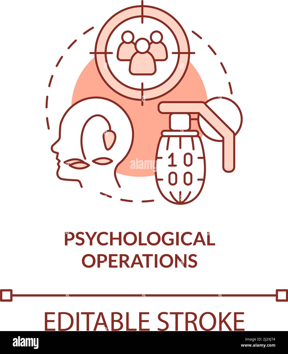 Psychological operations red concept icon Stock Vector