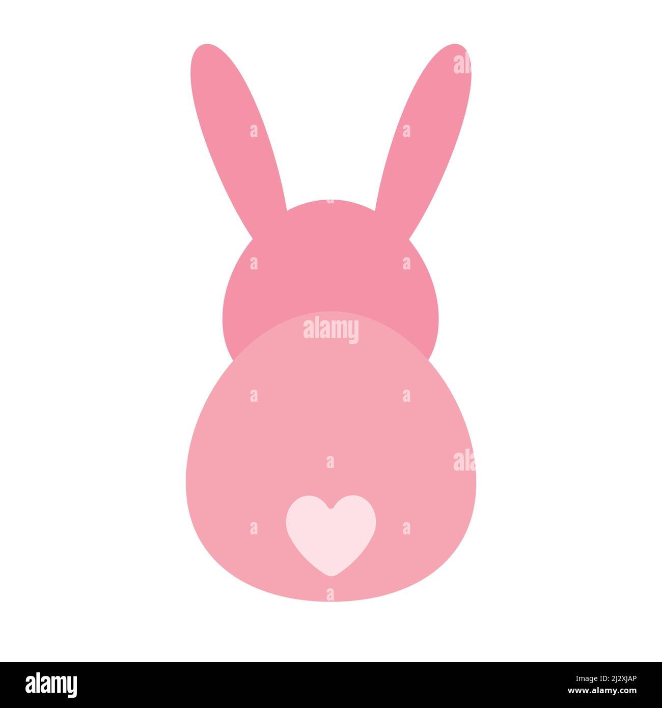 Vector flat bunny rabbit back isolated on white background Stock Vector ...