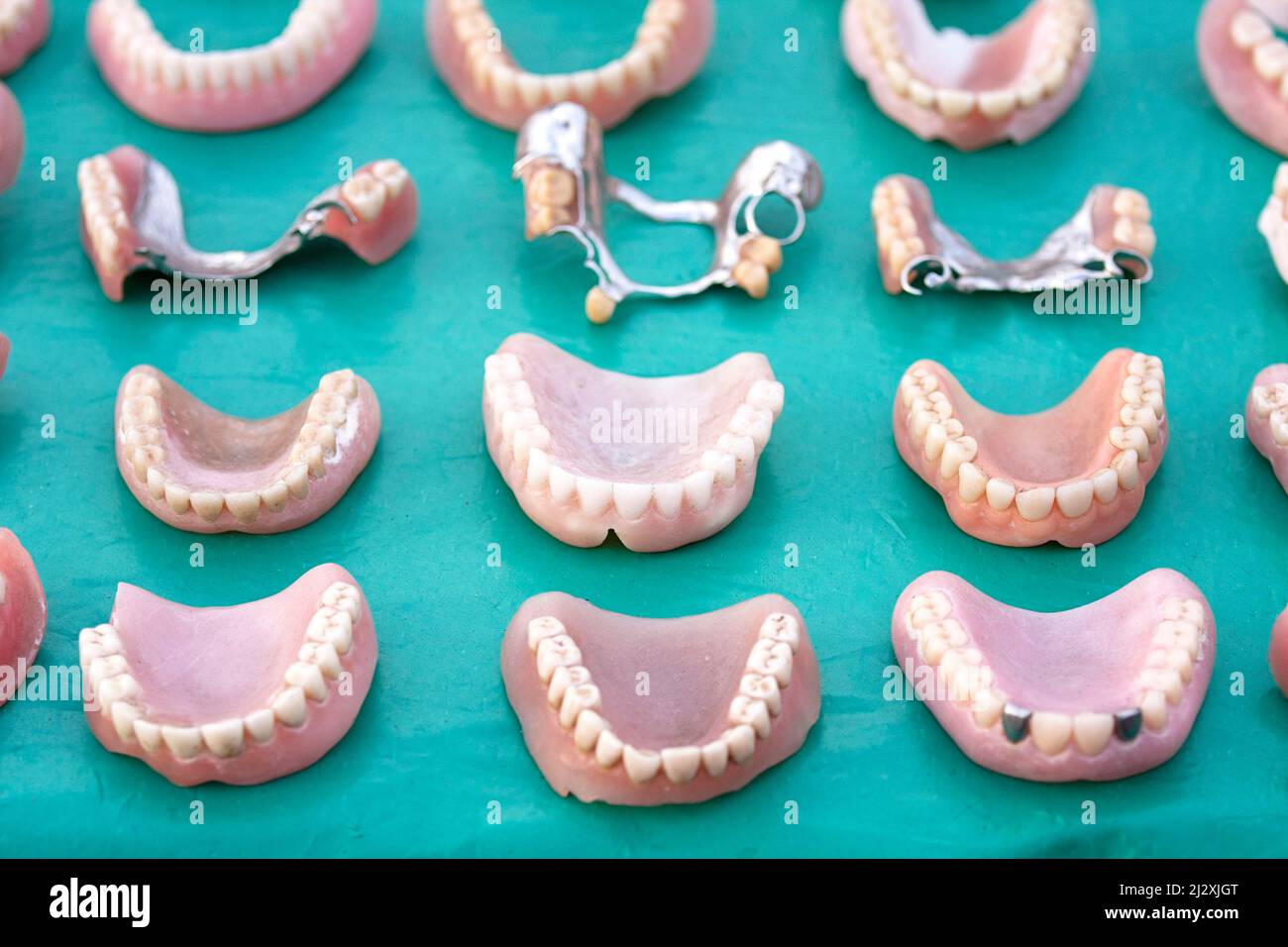 Dentist stall with dentures, Jemaa elFna square, Marrakech, Morocco