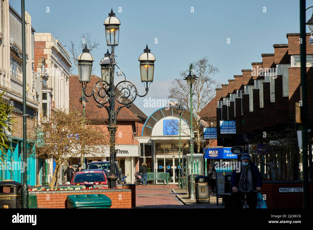 Crewe, Cheshire.   Market Street and The Market shopping centre Stock Photo