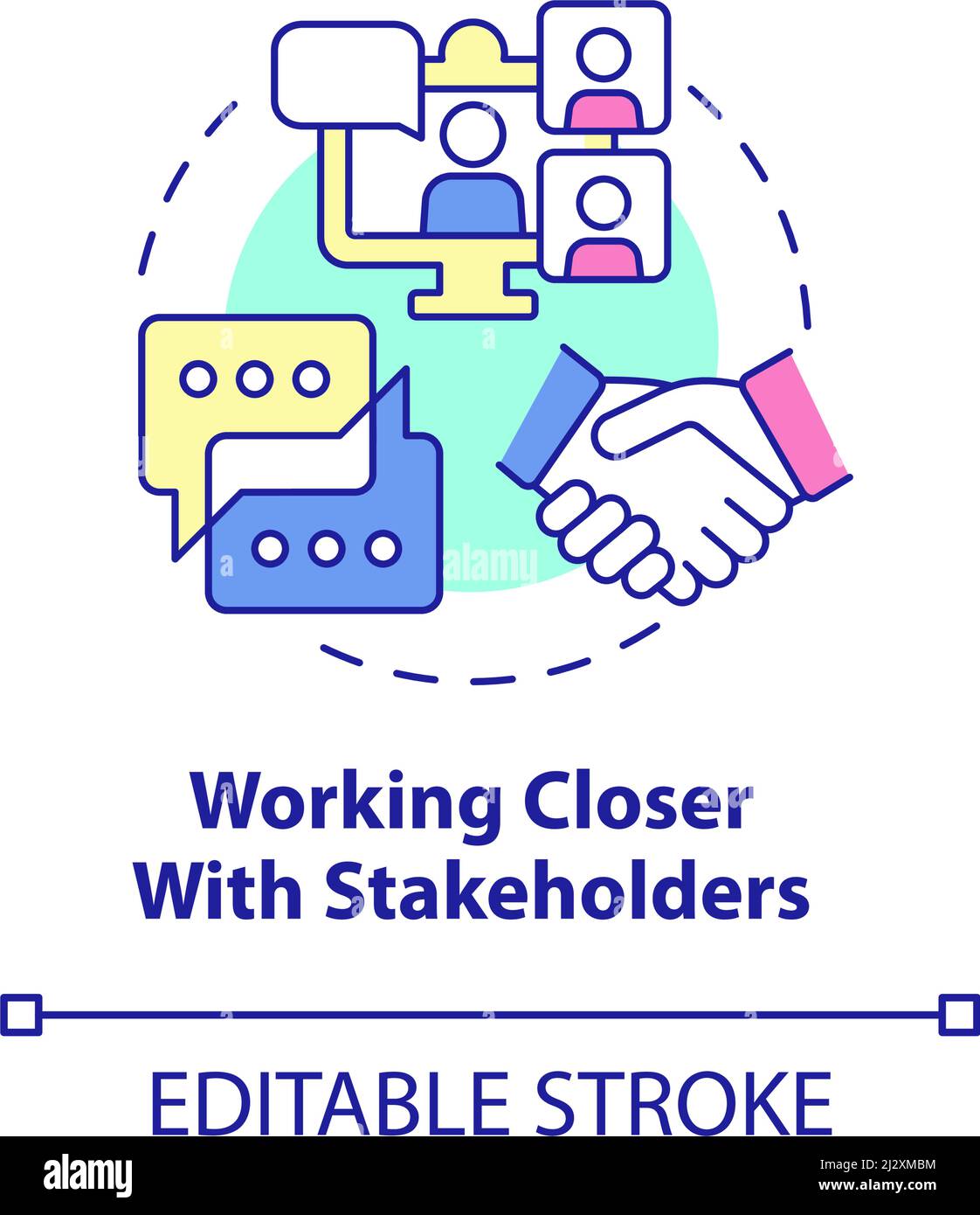 Working closer with stakeholders concept icon Stock Vector Image & Art ...