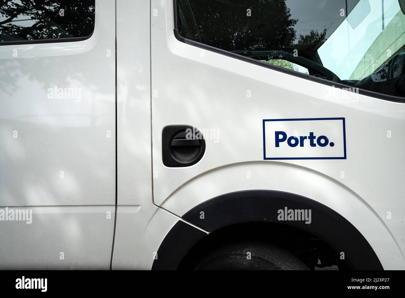 Porto, Portugal. March 2022.  the city logo on the door of a van Stock Photo