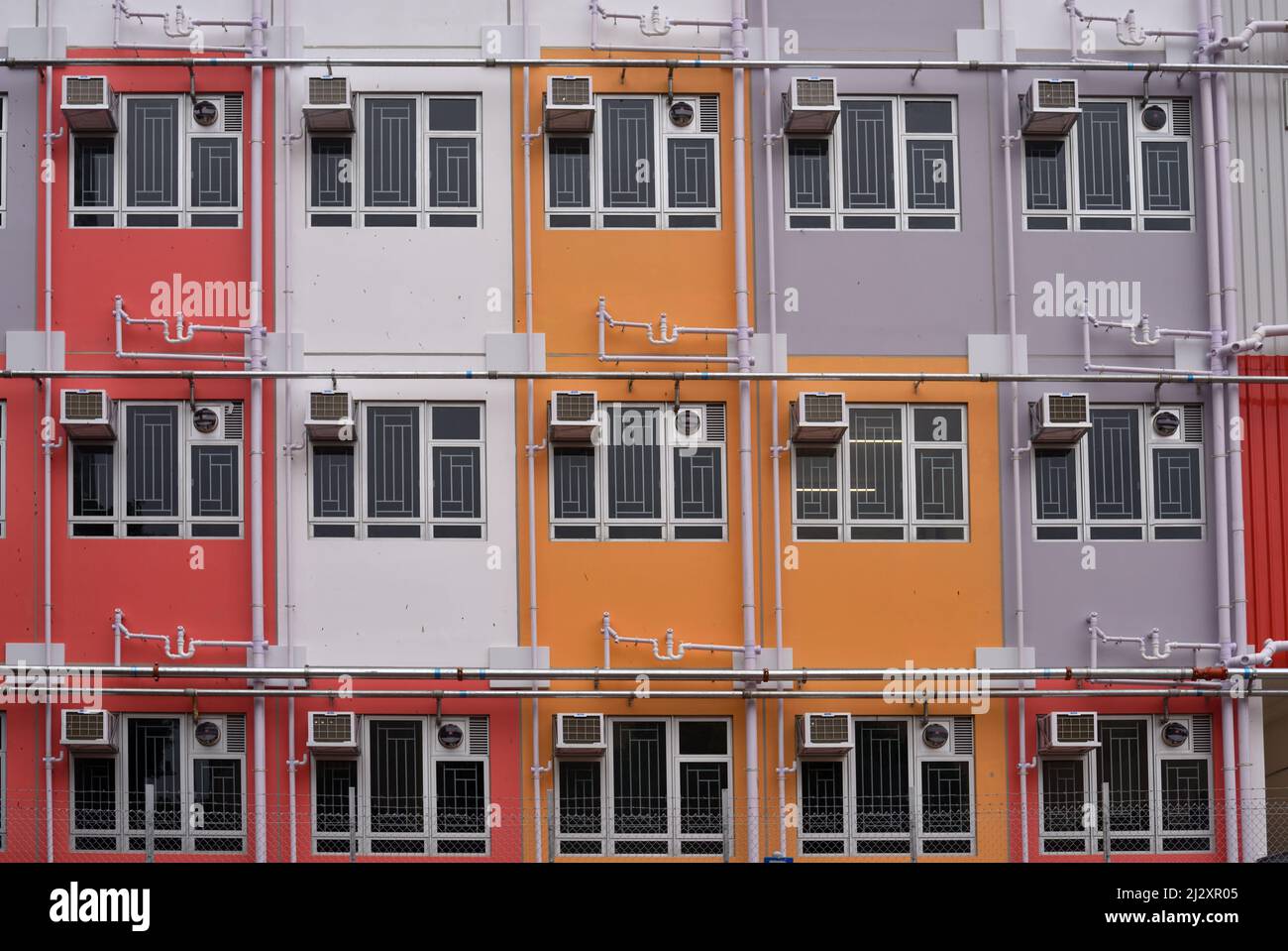 Prefabricated units in the modular public housing system , Hong Kong Stock Photo
