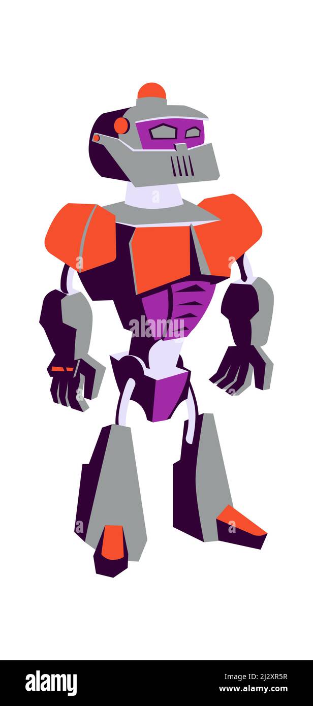 Artificial intelligence robot, cartoon vector illustration isolated on background. Development of robots Stock Vector