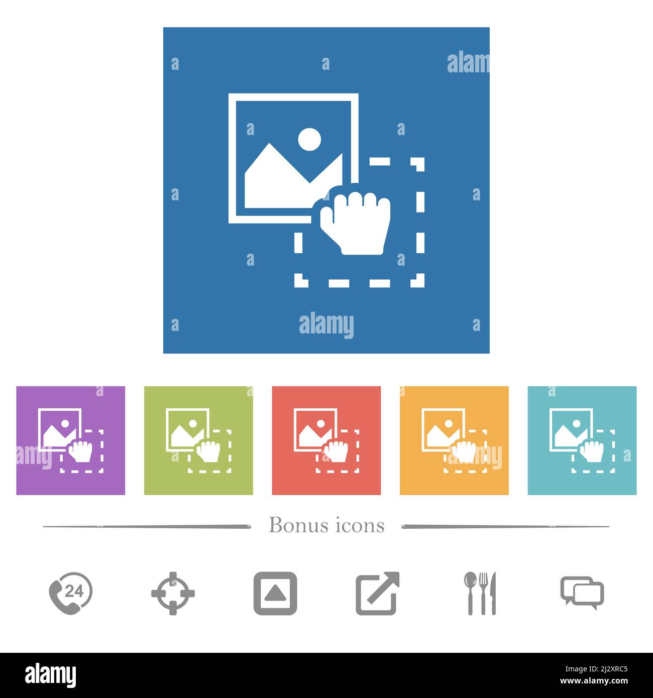 Grab image to upload flat white icons in square backgrounds. 6 bonus ...