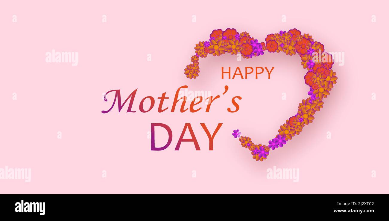 Mother s day greeting card with beautiful blossom flowers background ...