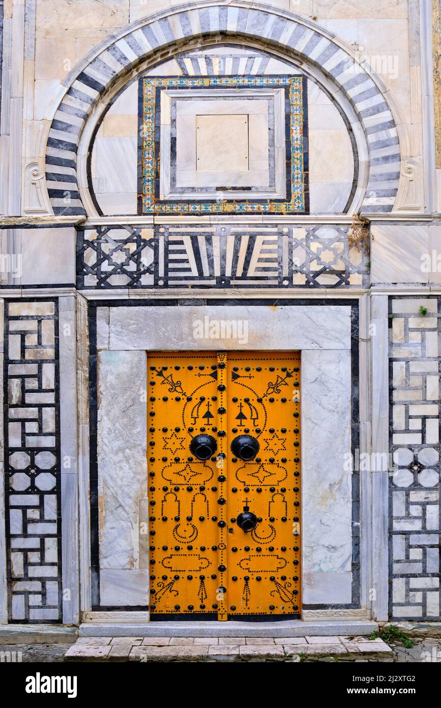 Tunisia, Tunis, Medina listed as World Heritage by Unesco, traditional door Stock Photo