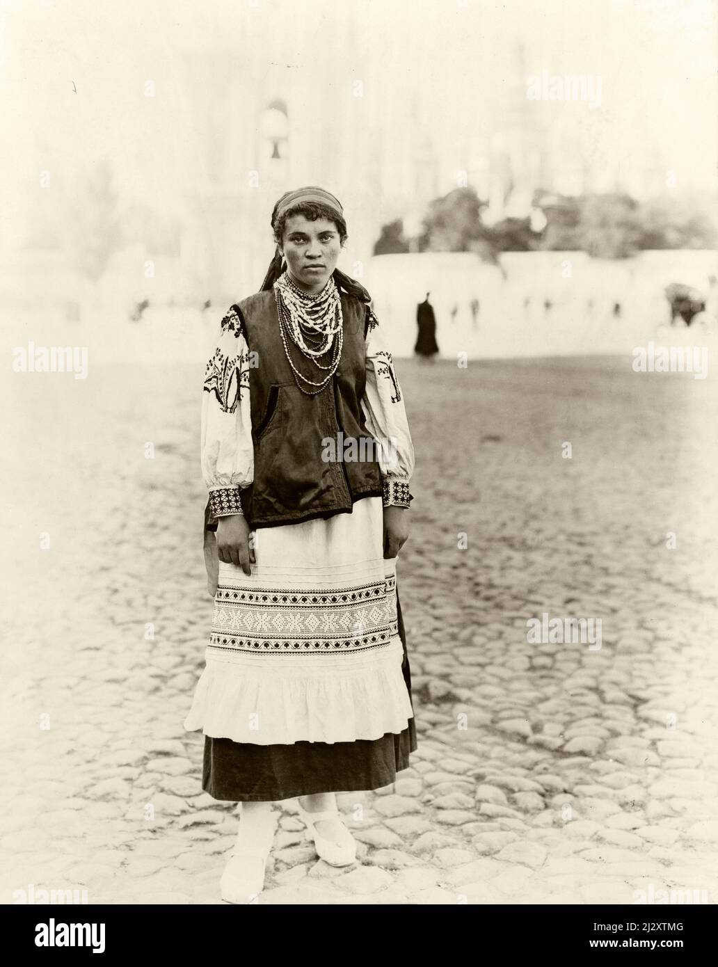 Ukraine, Woman in Paesant costume in 1920th Stock Photo